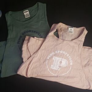 PINK Victoria's Secret Kids Tank Tops - Green and Pink